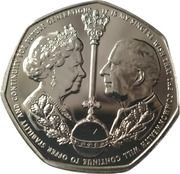 50 Pence - King Charles III King's Accession, United Kingdom, 2022 reverse image