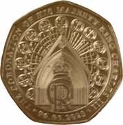 50 Pence - Charles III Coronation, United Kingdom, 2023 reverse image