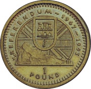 1 Pound - Elizabeth II 1967 Referendum, United Kingdom, 1993 reverse image