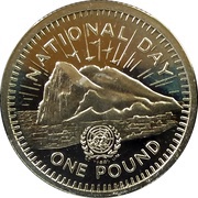 1 Pound 50th Anniversary of the U.N., United Kingdom, 1995 reverse image