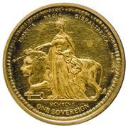 1 Sovereign - Elizabeth II Una and the Lion, United Kingdom, 1997 reverse image