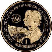 1 Sovereign - Elizabeth II Golden Jubilee - Treetops in Kenya, United Kingdom, 2002 reverse image