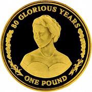 1 Pound - Elizabeth II Queen Elizabeth II 80th Birthday - Young Lady, United Kingdom, 2006 reverse image