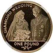 1 Pound - Elizabeth II Wedding Portrait, United Kingdom, 2007 reverse image