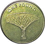 1 Pound - Elizabeth II Dragon Tree, United Kingdom, 2014-2016 reverse image