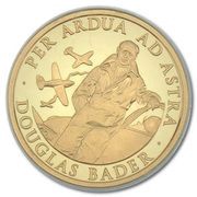 1 Pound - Elizabeth II Douglas Bader; Piedorf Gold Proof, United Kingdom, 2016 reverse image