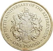 1 Pound - Elizabeth II 1967 Referendum Anniversary, United Kingdom, 2017 reverse image