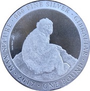 1 Pound Barbary macaque, United Kingdom, 2017 reverse image