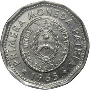 25 Pesos First Issue of National Coinage in 1813, Argentina, 1964-1968 reverse image