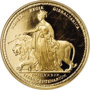 2 Sovereigns - Elizabeth II Regal Coinage, United Kingdom, 1989 reverse image