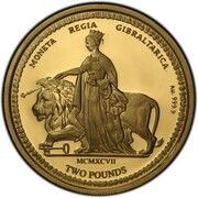 2 Pounds - Elizabeth II Una and the Lion, United Kingdom, 1997 reverse image