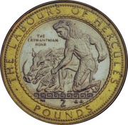2 Pounds - Elizabeth II The Erymanthian Boar, United Kingdom, 1998 reverse image