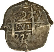 2 Reales - Louis I, Bolivia, 1725-1727 reverse image
