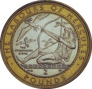 2 Pounds - Elizabeth II Hercules and the Stymphalian Birds, United Kingdom, 1999 reverse image