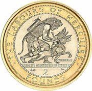 2 Pounds - Elizabeth II Hercules and the Cerberus, United Kingdom, 2000 reverse image