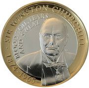2 Pounds - Elizabeth II Winston Churchill, United Kingdom, 2015 reverse image