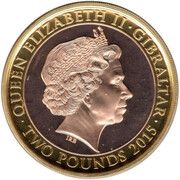 2 Pounds - Elizabeth II Churchill - Never Was So Much; Gold plated obverse image