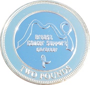 2 Pounds - Elizabeth II Breast Cancer Support Gibraltar, United Kingdom, 2019 reverse image