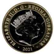 2 Pounds - Elizabeth II Christmas; colourised obverse image