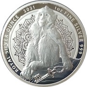 2 Pounds - Elizabeth II Barbary Ape, United Kingdom, 2021 reverse image