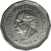 25 Pesos Faustino Sarmiento, Argentina, 1968 reverse image