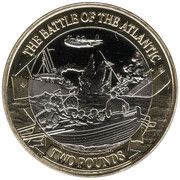 2 Pounds - Charles III Battle of the Atlantic - Lifeboat, United Kingdom, 2023 reverse image