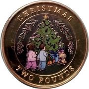 2 Pounds - Charles III Christmas; colourised, United Kingdom, 2023 reverse image