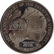 3 Pounds - Elizabeth II Treaty of Utrecht, United Kingdom, 2013 reverse image