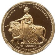 5 Sovereigns - Elizabeth II Regal Coinage, United Kingdom, 1989 reverse image