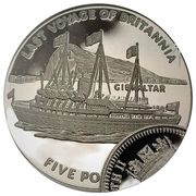 5 Pounds Last Voyage of Britannia; Silver Proof, United Kingdom, 1997 reverse image