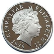 5 Pounds - Elizabeth II Eurofighter over map; Silver Proof obverse image