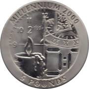 5 Pounds - Elizabeth II Millennium; Titanium, United Kingdom, 1999 reverse image
