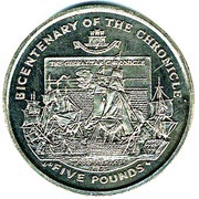 5 Pounds - Elizabeth II Gibraltar Chronicle 200 Years reverse image