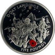 5 Pounds - Elizabeth II D-Day Landings, United Kingdom, 2004 reverse image