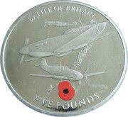 5 Pounds - Elizabeth II Battle of Britain - Coloured Poppy, United Kingdom, 2004 reverse image