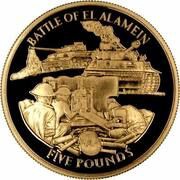 5 Pounds - Elizabeth II Battle of El Alamein; Gold Proof, United Kingdom, 2004 reverse image