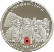 5 Pounds - Elizabeth II Operation Torch, United Kingdom, 2004 reverse image