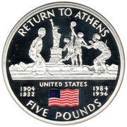 5 Pounds - Elizabeth II 2004 Summer Olympics - USA, United Kingdom, 2004 reverse image