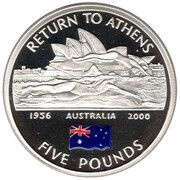 5 Pounds - Elizabeth II 2004 Summer Olympics - Australia, United Kingdom, 2004 reverse image