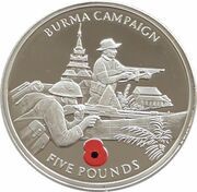 5 Pounds - Elizabeth II Burma Campaign, United Kingdom, 2005 reverse image