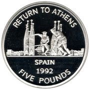 5 Pounds - Elizabeth II 2004 Summer Olympics - Spain, United Kingdom, 2005 reverse image