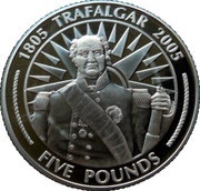 5 Pounds - Elizabeth II Sir Thomas Masterman Hardy, United Kingdom, 2005 reverse image