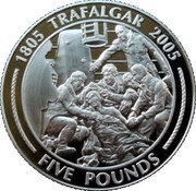 5 Pounds - Elizabeth II Death of Horatio Nelson, United Kingdom, 2005 reverse image