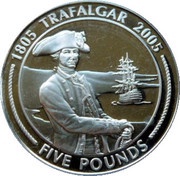 5 Pounds - Elizabeth II Nelson as young capitan, United Kingdom, 2005 reverse image