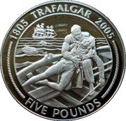 5 Pounds - Elizabeth II Nelson Wounded at Santa Cruz, United Kingdom, 2005 reverse image