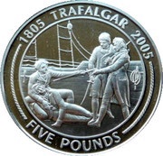 5 Pounds - Elizabeth II Battle of St. Vincent, United Kingdom, 2005 reverse image