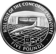 5 Pounds - Elizabeth II Roll out of the Concorde Prototype, United Kingdom, 2006 reverse image