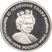 5 Pounds - Elizabeth II 80 Glorious Years, United Kingdom, 2006 reverse image