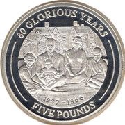 5 Pounds - Elizabeth II 80 Glorious Years - Royal Family, United Kingdom, 2006 reverse image