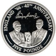 5 Pounds - Elizabeth II England '66 - Sir Alfred Ramsey and Bobby Moore, United Kingdom, 2006 reverse image
